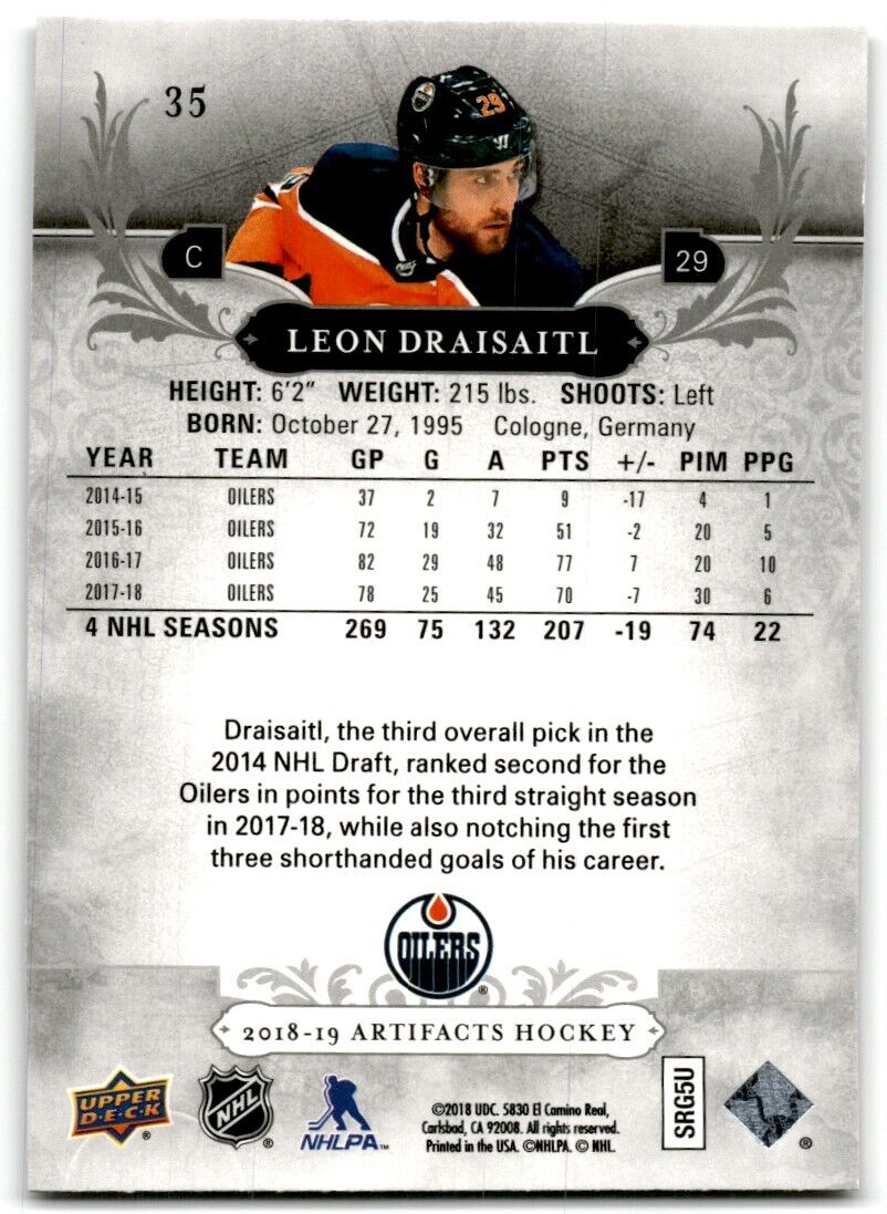 2018-19 Upper Deck Artifacts Leon Draisaitl Edmonton Oilers #35