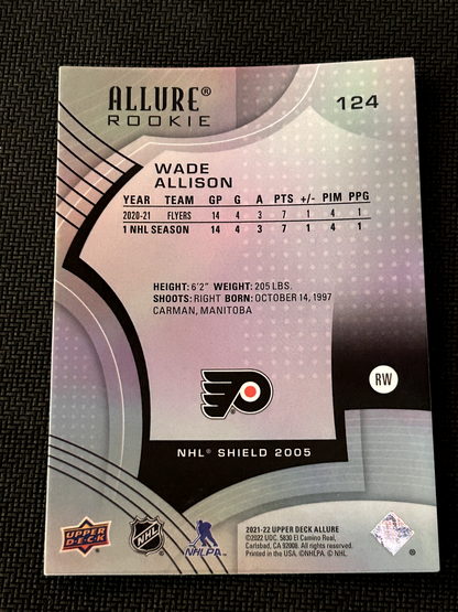 2021-22 Upper Deck Allure ROOKIE NHL Shield 1917 WADE ALLISON #124 Flyers RC