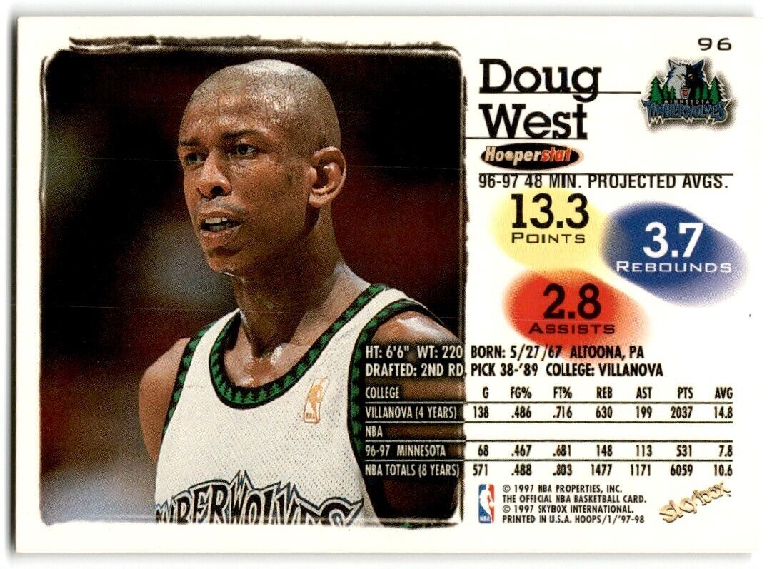 1997-98 Hoops Doug West Minnesota Timberwolves #96