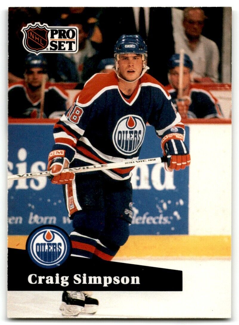 1991-92 Pro Set Craig Simpson Edmonton Oilers #69