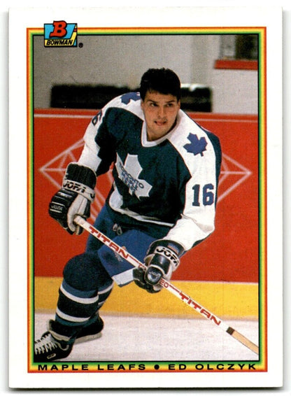 1990-91 Bowman Ed Olczyk Toronto Maple Leafs #161