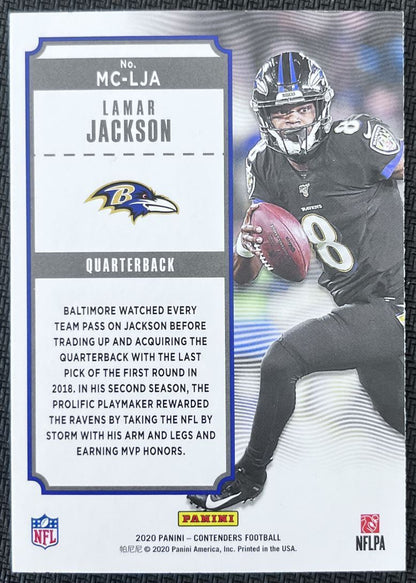 2020 Panini Contenders MVP Lamar Jackson Baltimore Ravens #MC-LJA