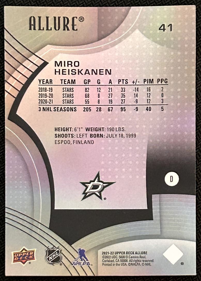 2021-22 Upper Deck Allure Miro Heiskanen Dallas Stars #41