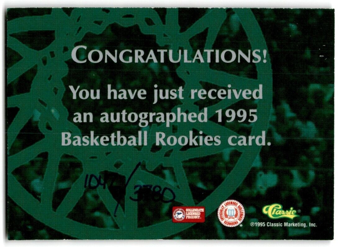 1995-96 Classic Rick Brunson Rookie Auto 1047/3780