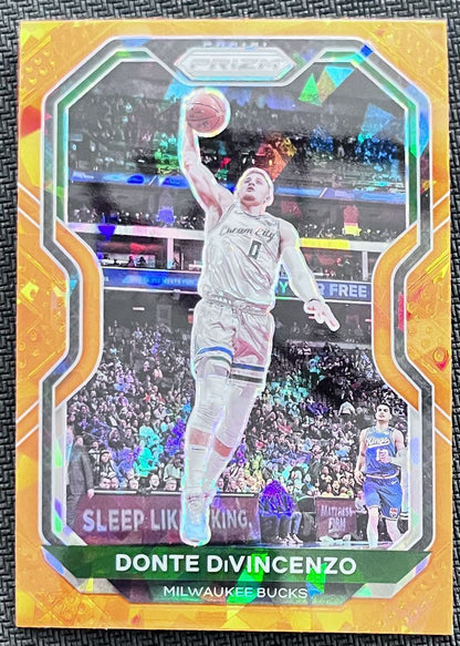 2020-21 Panini Prizm Orange Donte DiVincenzo Milwaukee Bucks #50