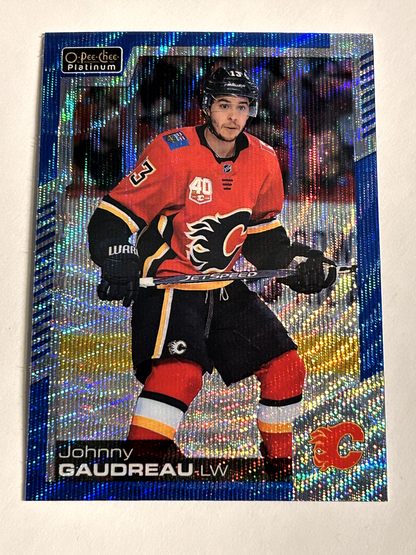 2021-22 O-Pee-Chee Platinum Blue Surge - #21 Johnny Gaudreau - Calgary Flames