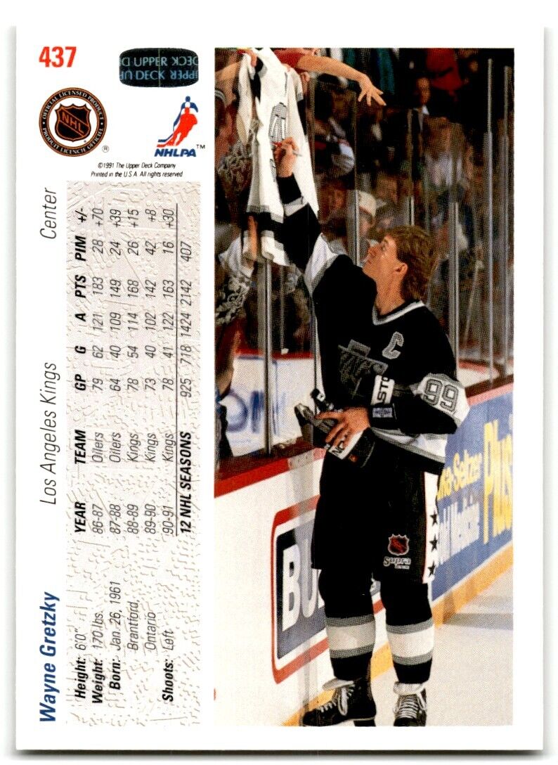 1991-92 Upper Deck Wayne Gretzky Los Angeles Kings #437