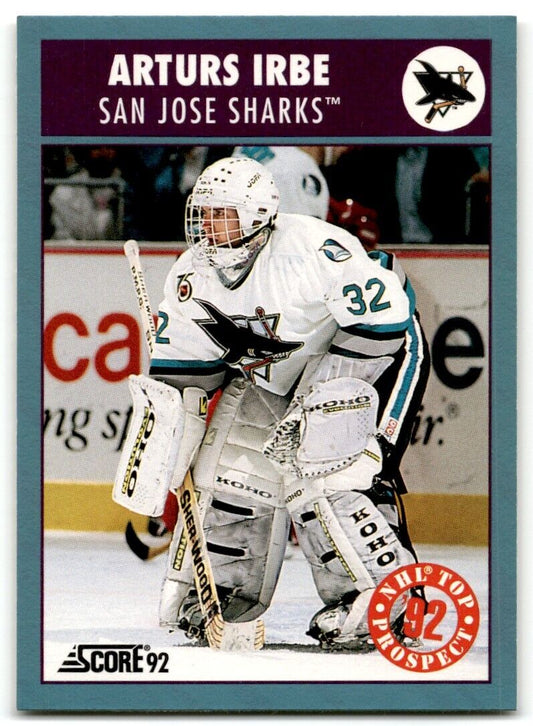 1992-93 Score Canadian Arturs Irbe San Jose Sharks #457