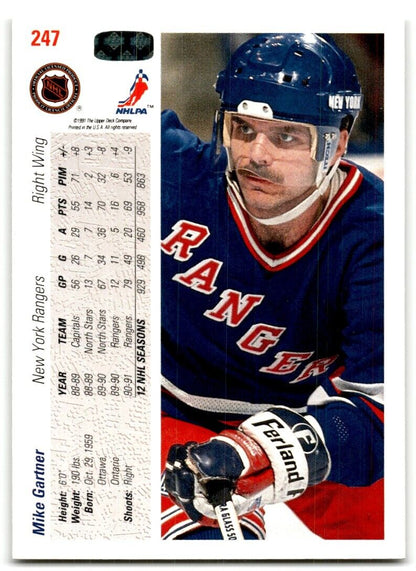 1991-92 Upper Deck Mike Gartner New York Rangers #247