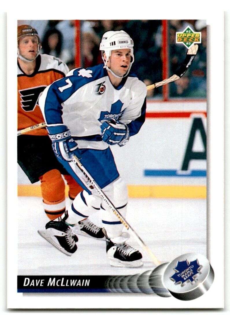 1992-93 Upper Deck Dave McLlwain Toronto Maple Leafs #93