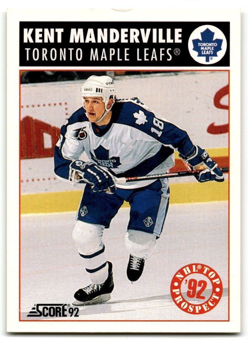 1992-93 Score Kent Manderville Toronto Maple Leafs #458