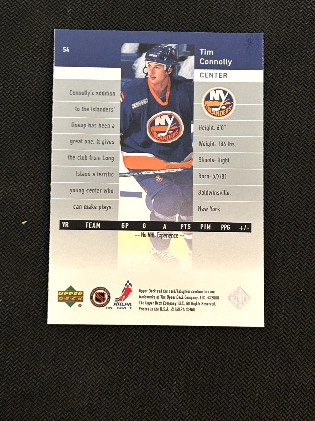 1999-00 Upper Deck Black Diamond Tim Connolly #54