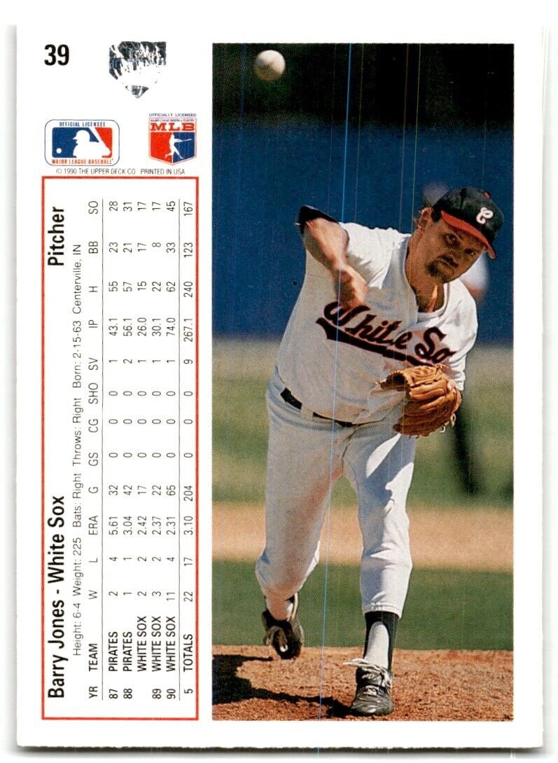 1991 Upper Deck Barry Jones Chicago White Sox #39