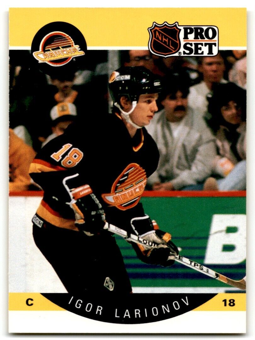 1990-91 Pro Set Igor Larionov Rookie Vancouver Canucks #297