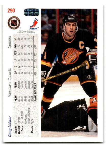 1991-92 Upper Deck Doug Lidster Vancouver Canucks #290