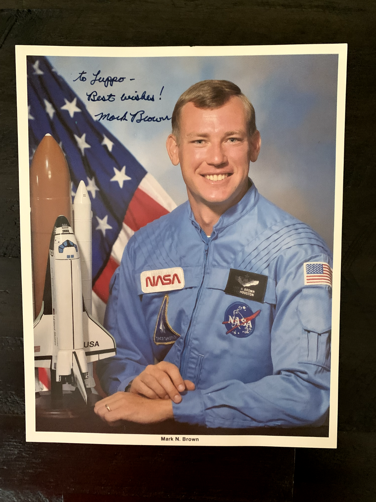 NASA Space Shuttle Astronaut Mark Brown signed official litho