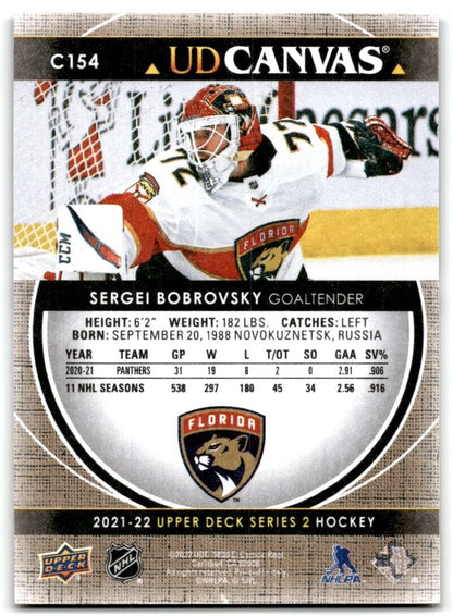 2021-22 Upper Deck UD Canvas Sergei Bobrovsky Florida Panthers #C154