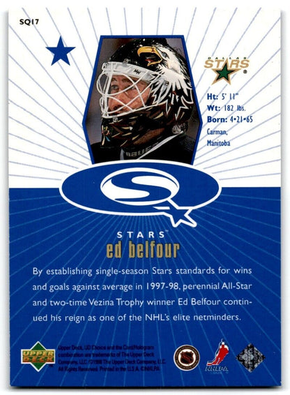 1998-99 UD Choice StarQuest Blue Ed Belfour Dallas Stars #SQ17