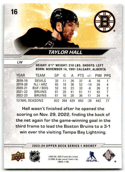 2023-24 Upper Deck Taylor Hall Boston Bruins #16