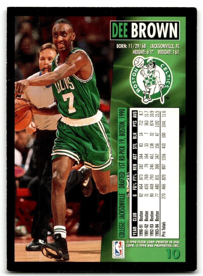 1994-95 Fleer Dee Brown Boston Celtics #10