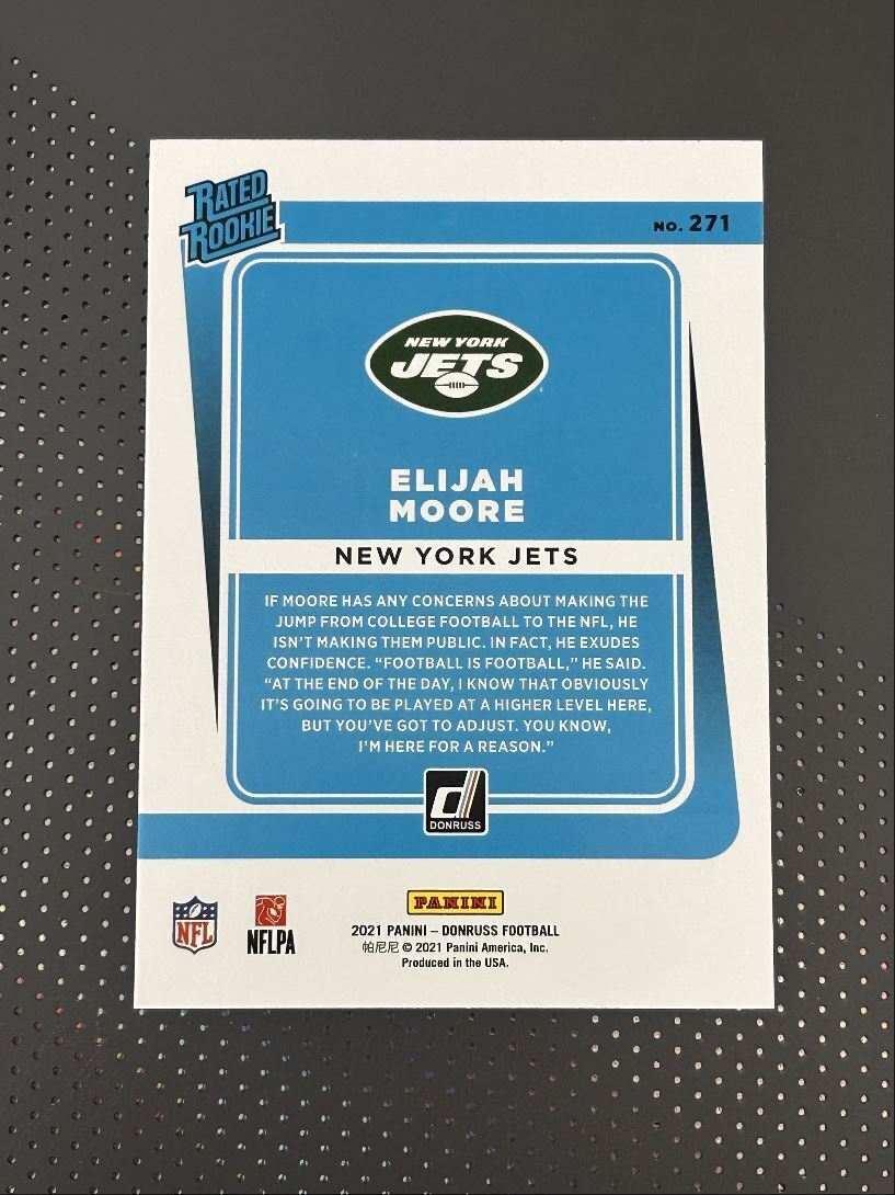 2021 Donruss Elijah Moore Rookie New York Jets #271