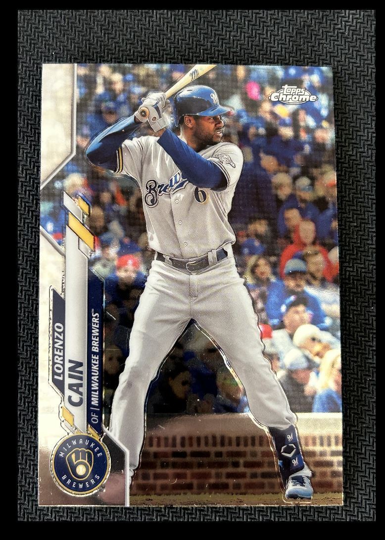 2020 Topps Chrome Lorenzo Cain Milwaukee Brewers #153