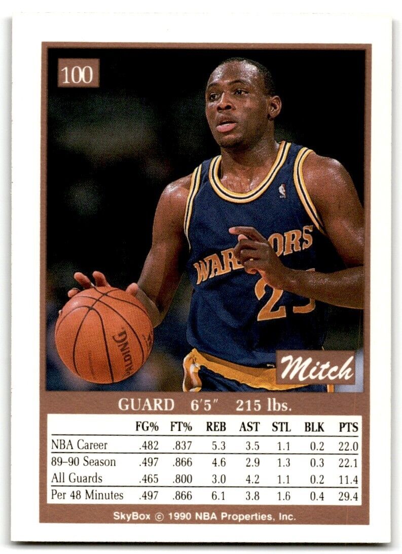 1990-91 SkyBox Mitch Richmond Golden State Warriors #100