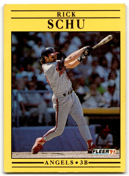 1991 Fleer Rick Schu California Angels #326