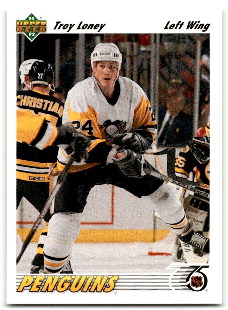 1991-92 Upper Deck Troy Loney Pittsburgh Penguins #489