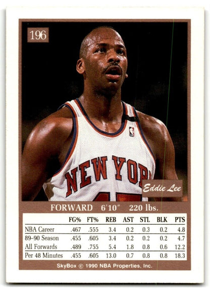 1990-91 SkyBox Eddie Lee Wilkins New York Knicks #196