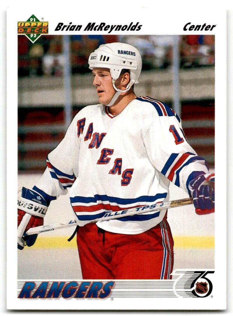 1991-92 Upper Deck Brian McReynolds Rookie New York Rangers #434