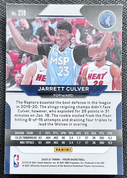 2020-21 Panini Prizm Jarrett Culver Minnesota Timberwolves #238