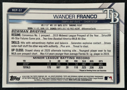 2021 Bowman Chrome Prospects Wander Franco Tampa Bay Rays #BCP-57