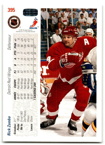 1991-92 Upper Deck French Rick Zombo Detroit Red Wings #395