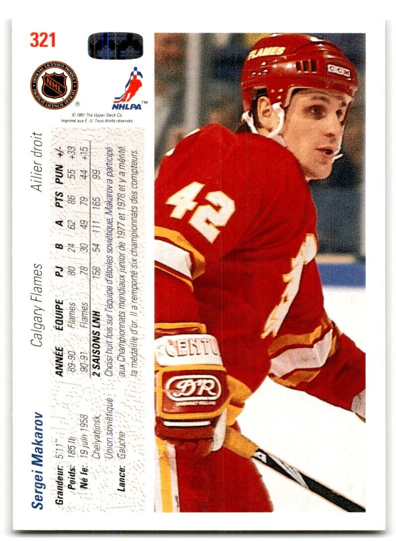 1991-92 Upper Deck French Sergei Makarov Calgary Flames #321