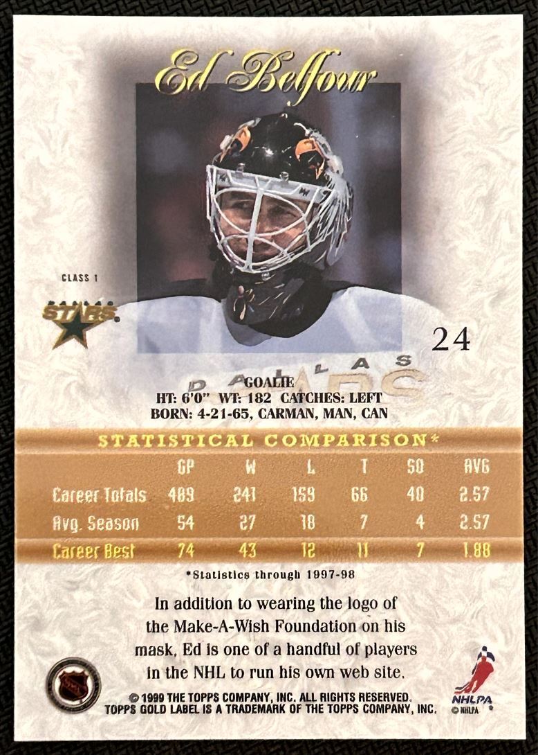 1998-99 Topps Gold Label Ed Belfour Dallas Stars #24