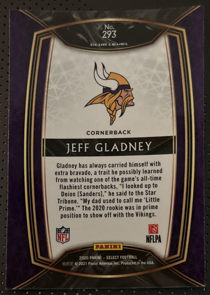 2020 Panini Select Jeff Gladney Rookie Minnesota Vikings #293