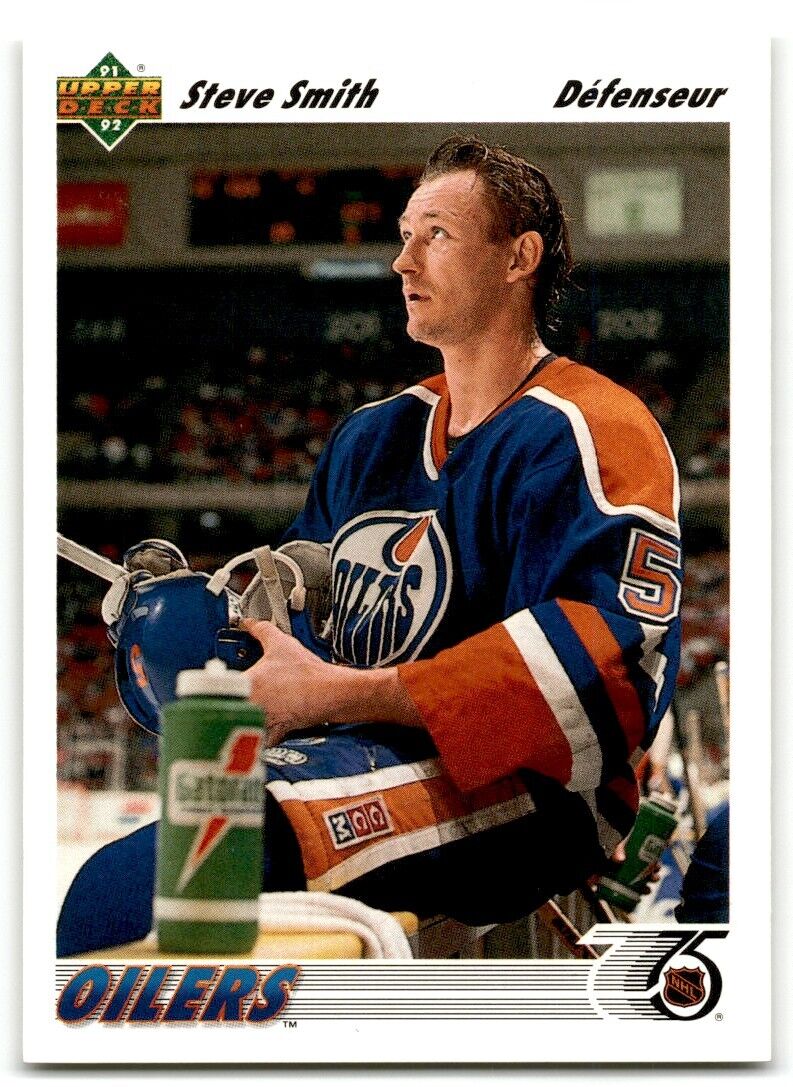 1991-92 Upper Deck French Steve Smith Edmonton Oilers #350