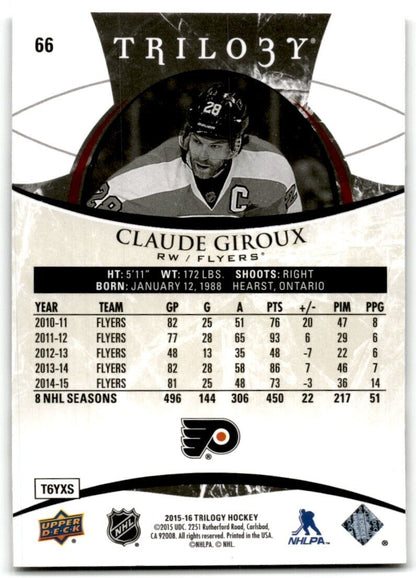 2015-16 Upper Deck Trilogy Claude Giroux Philadelphia Flyers #66