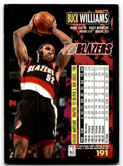 1994-95 Fleer Buck Williams Portland Trail Blazers #196