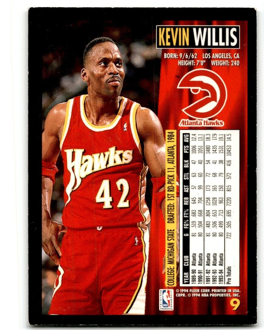 1994-95 Fleer Kevin Willis Atlanta Hawks #9