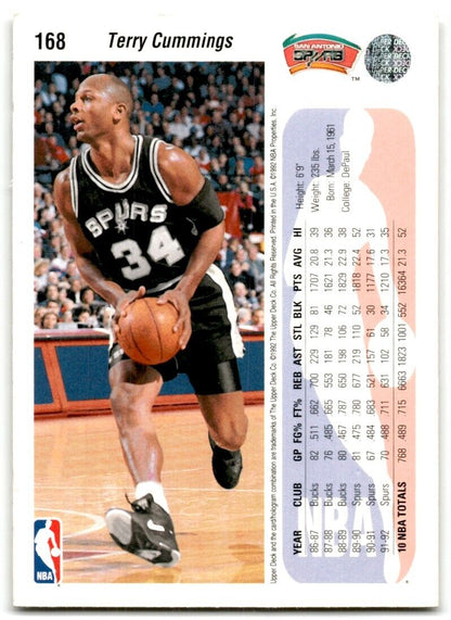 1992-93 Upper Deck Terry Cummings San Antonio Spurs #168