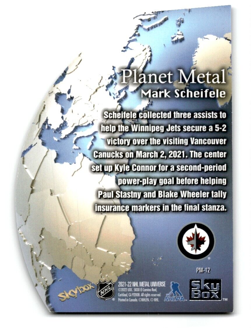 2021-22 Skybox Planet Metal Universe Mark Scheifele Winnipeg Jets #124