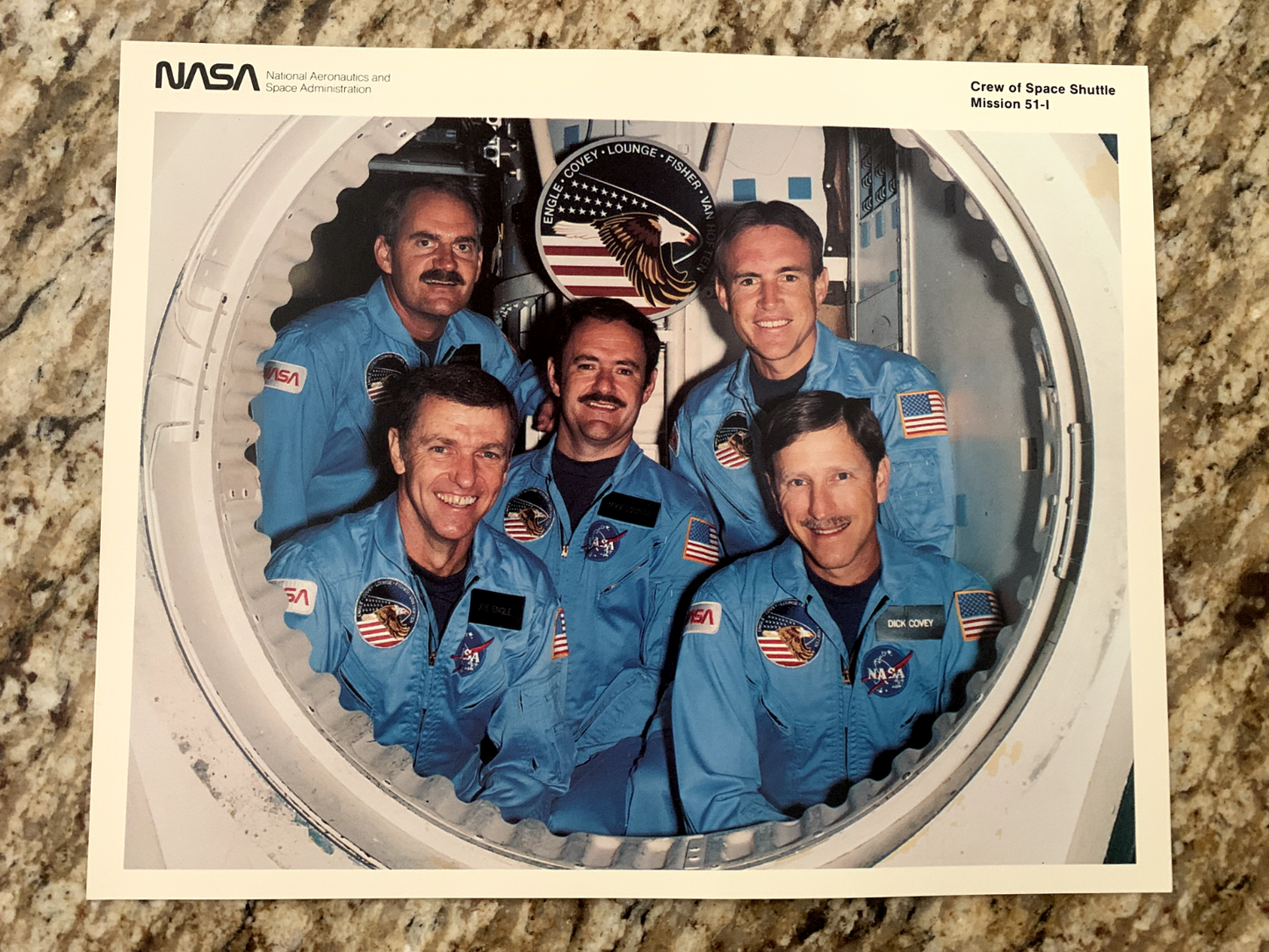 NASA Space Shuttle Mission STS-51-I crew litho