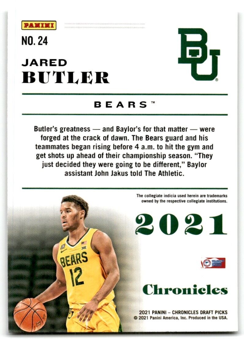 2021-22 Panini Chronicles Draft Picks Jared Butler Baylor Bears #24