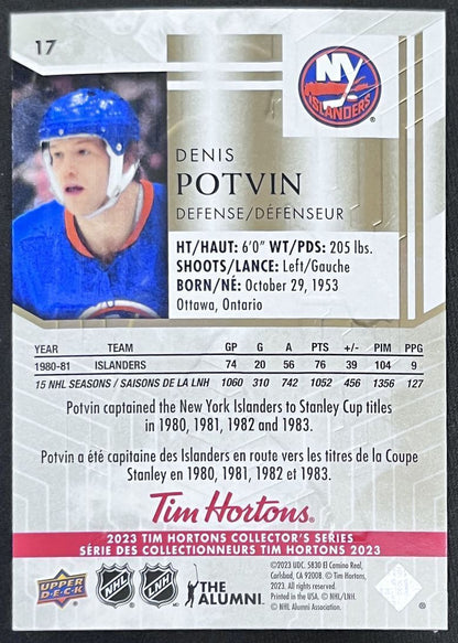 2023-24 Upper Deck Tim Hortons Legends Tim Horton Denis Potvin New York