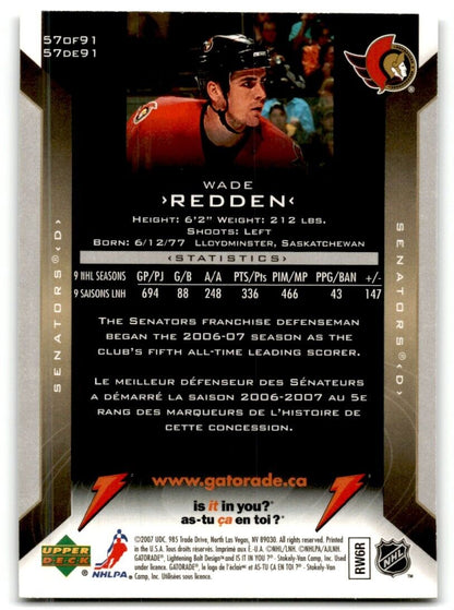 2006-07 Upper Deck Gatorade Wade Redden Ottawa Senators #388