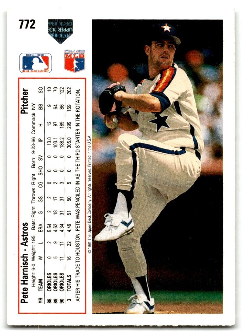 1991 Upper Deck Pete Harnisch Houston Astros #772