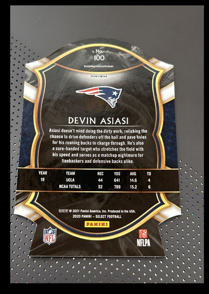 2020 Panini Select Rookie RC Red Blue Devin Asiasi Rookie New England Patriots