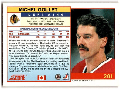 1991-92 Score American Michel Goulet Chicago Blackhawks #201